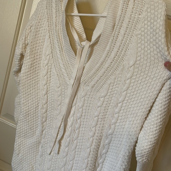 Abercrombie & Fitch White Cable net Sweater Dress Medium - Picture 4 of 6